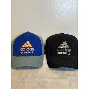Vintage Adidas Softball Hats Size‎ S/M Lot Of 2